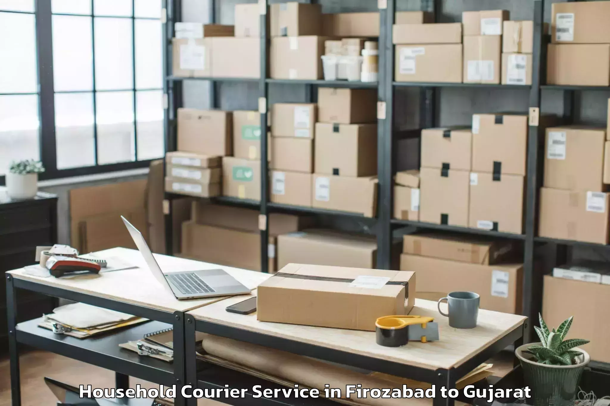 Get Firozabad to Porbandar Household Courier